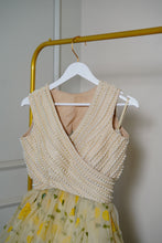 Load image into Gallery viewer, Hand-painted Lime Peony Lehenga