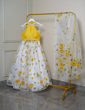 Load image into Gallery viewer, Hand-painted Sunflower Lehenga