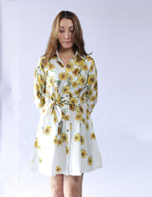 Load image into Gallery viewer, Sunflower Mini Shirt Dress