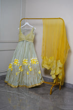 Load image into Gallery viewer, Hand-painted Lotus Lehenga