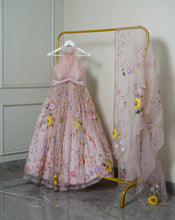 Load image into Gallery viewer, Hand-painted Gardenia Lehenga