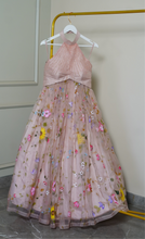 Load image into Gallery viewer, Hand-painted Gardenia Lehenga