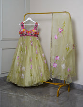Load image into Gallery viewer, Hand-painted Tulip Lehenga