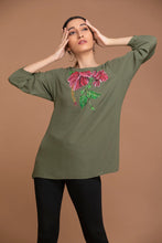 Load image into Gallery viewer, Olive Hibiscus Top
