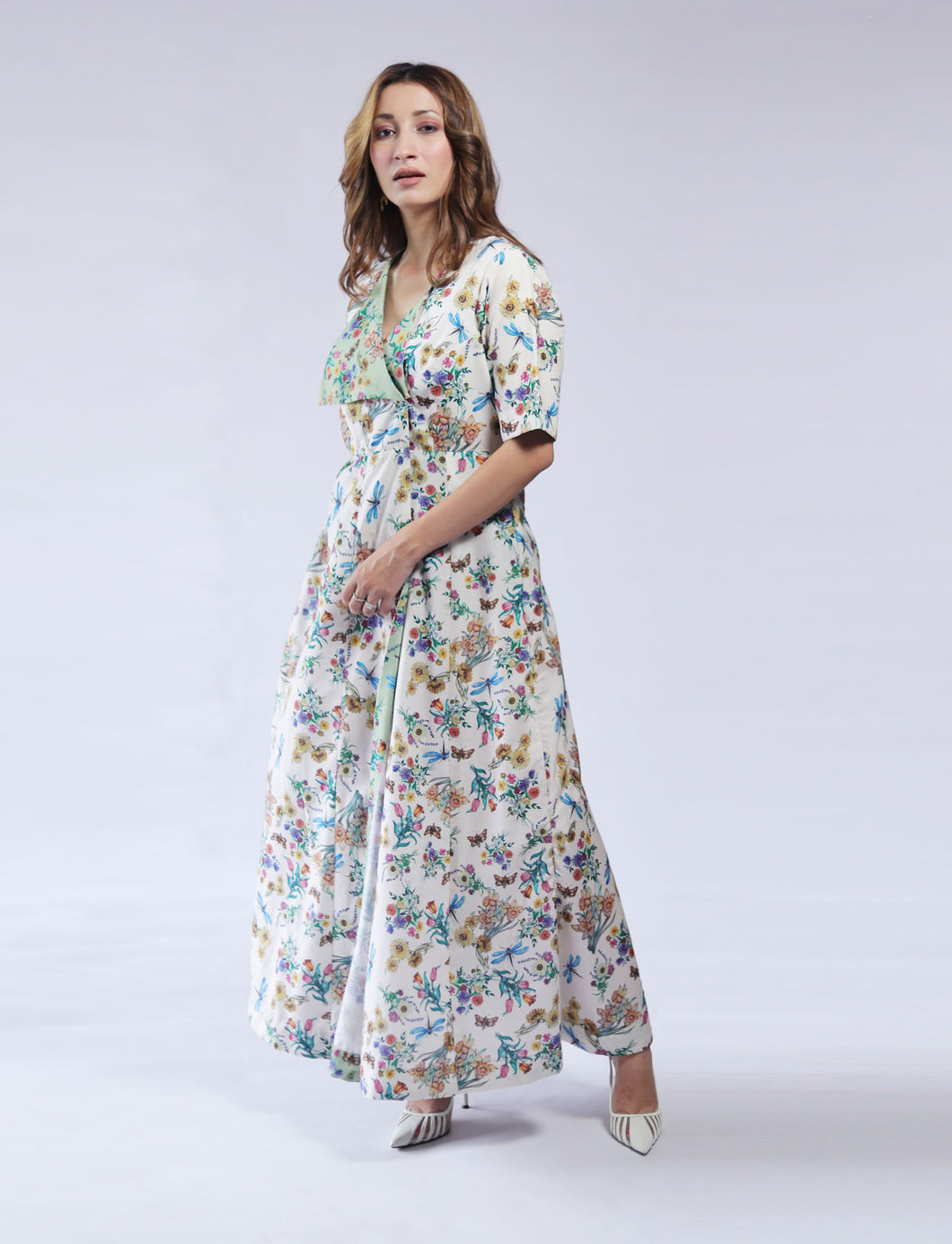 Garden A line crepe Maxi