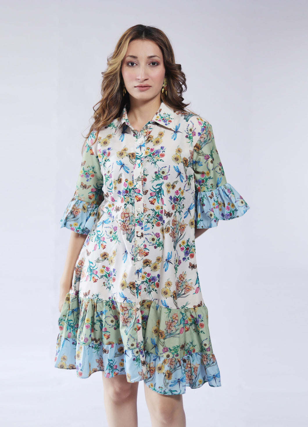 A line Garden Mini Dress