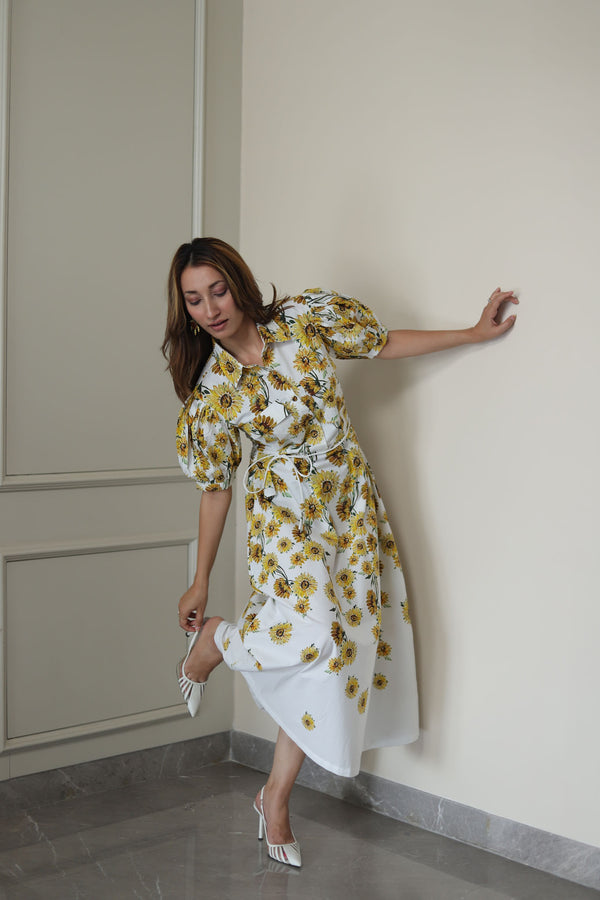 Sunflower Shirt Dress