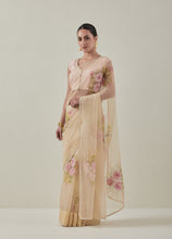 Load image into Gallery viewer, Creamy Yellow Rose Saree
