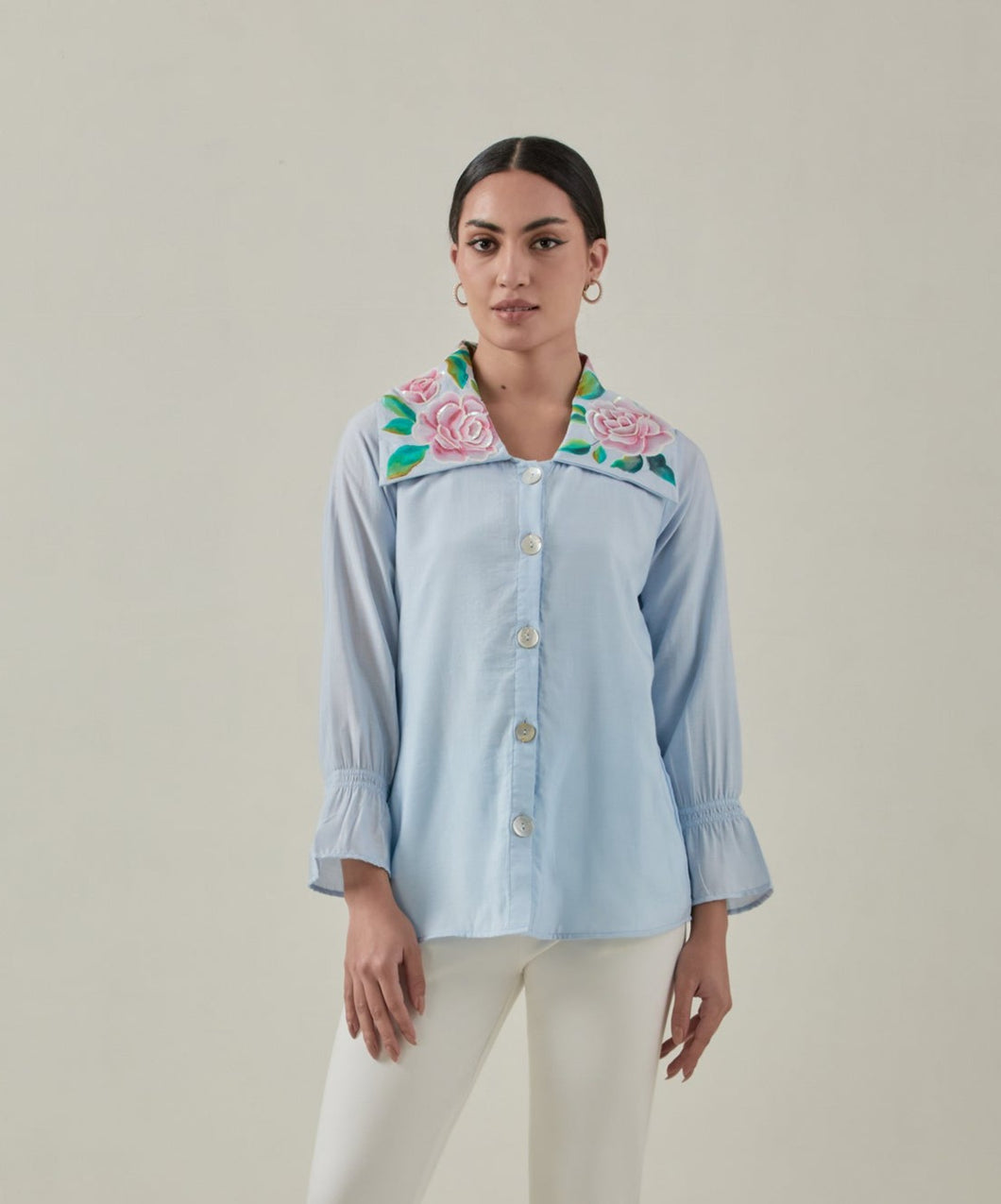 Peony blue shirt